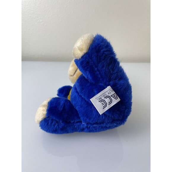 Vintage ACE Novelty Co Inc Blue Bear Yellow Hat & Rain Jacket Plush Toy US 9.25” - Picture 8 of 12